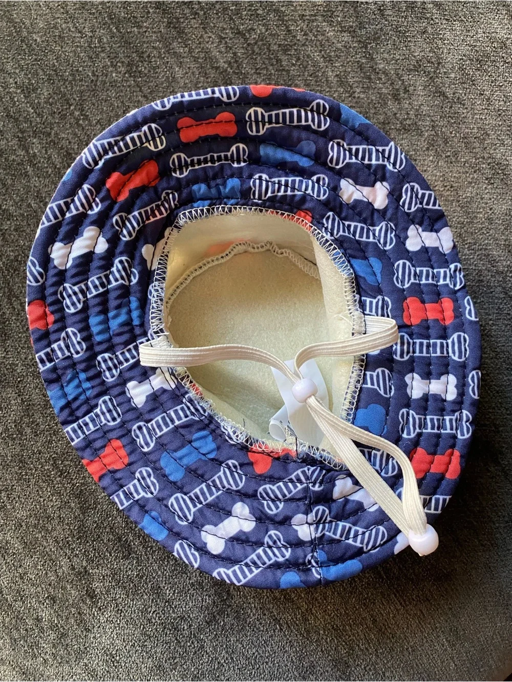 Dog Bone Pattern Sun Hat with Sunglasses - Navy Blue